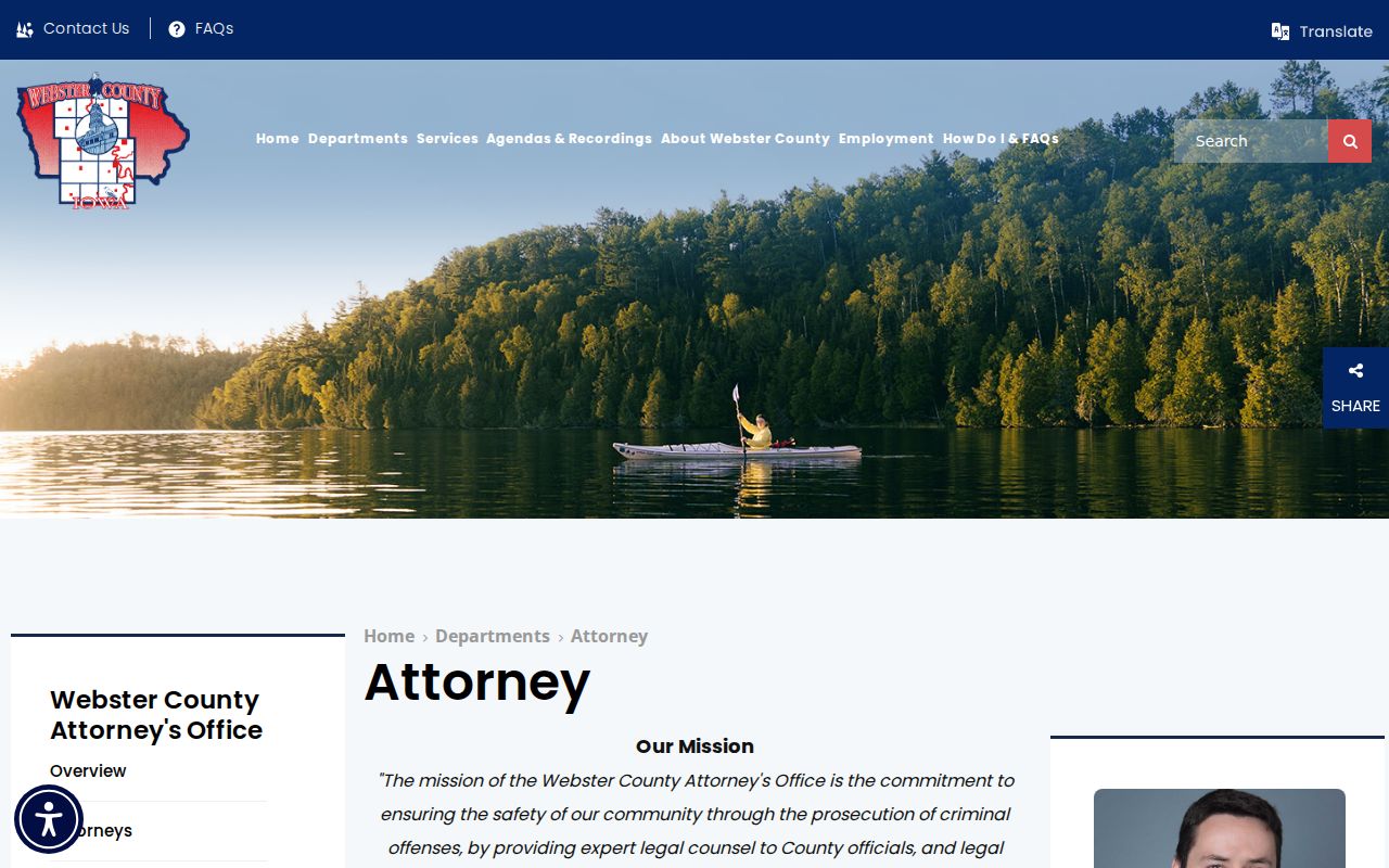 Gowrie criminal case records source at the Webster County Attorney office