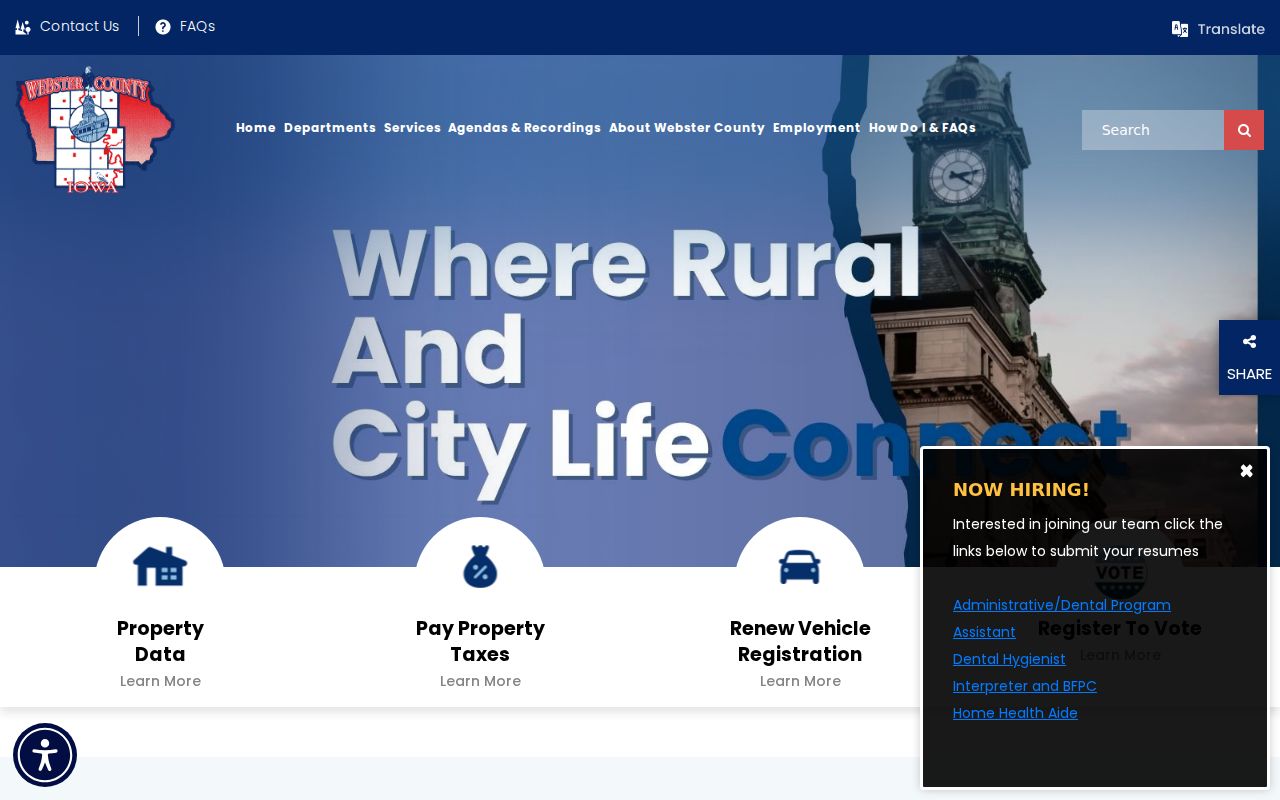 Webster County criminal history government records page
