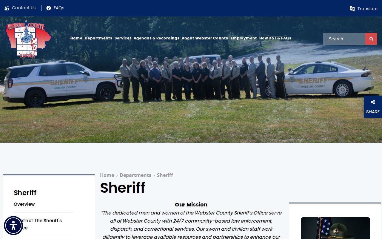 Webster County criminal history sheriff office record source
